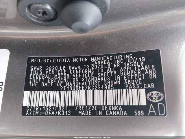 2019 Toyota COROLLA LE 照片 9