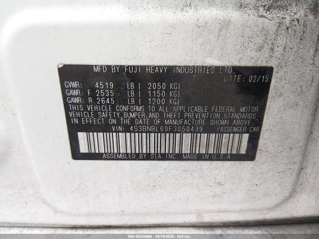 صورة 9 لـ 2015 Subaru LEGACY 2.5I LIMITED