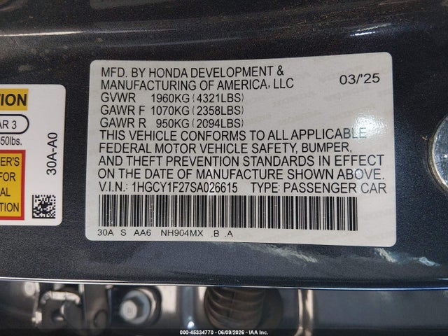 2025 HONDA ACCORD LX 9