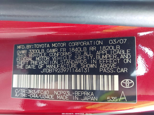 2007 Toyota YARIS 照片 9