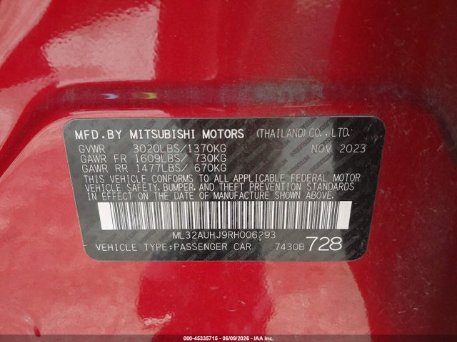 صورة 9 لـ 2024 Mitsubishi MIRAGE ES/LE