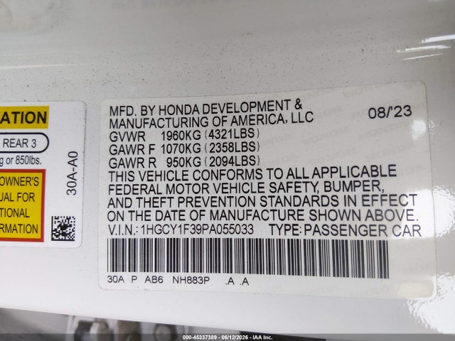2023 Honda ACCORD EX 照片 9