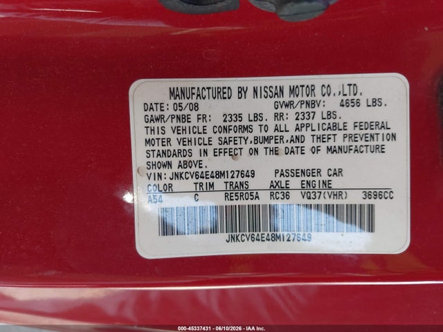 2008 Infiniti G37 JOURNEY 照片 9