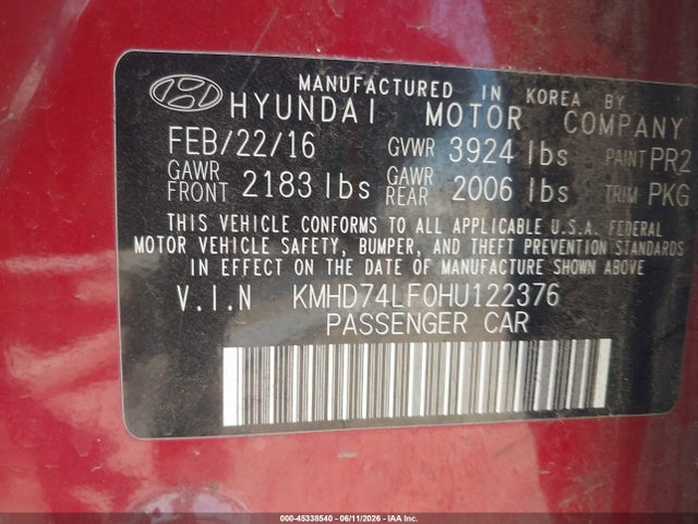 2017 Hyundai ELANTRA SE 照片 9