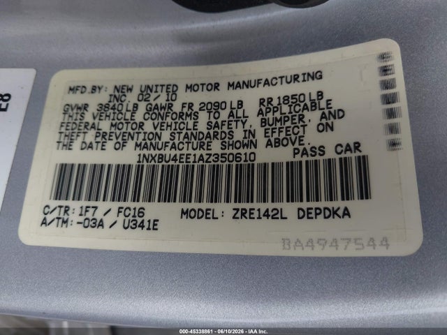 2010 Toyota COROLLA LE photo 9