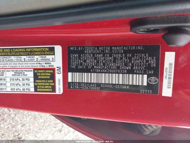 صورة 9 لـ 2009 Toyota CAMRY XLE V6