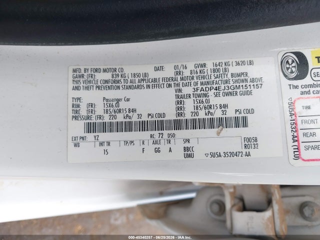 2016 FORD FIESTA SE 照片 9