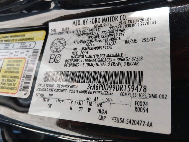 2013 FORD FUSION TITANIUM — фото 9