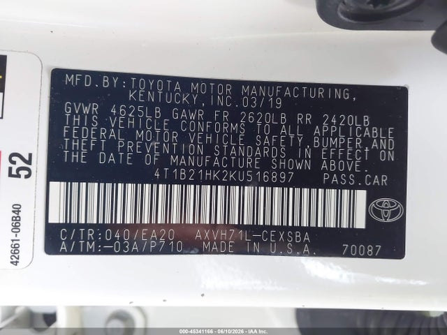 2019 TOYOTA CAMRY HYBRID SE 9