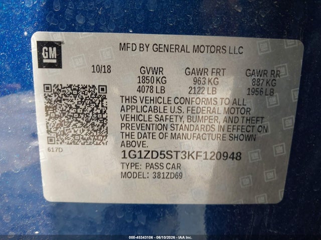 2019 CHEVROLET MALIBU LT 9