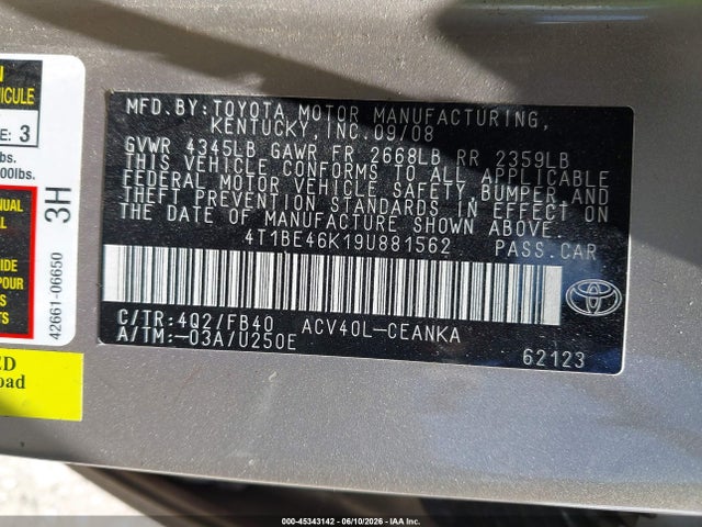2009 Toyota CAMRY photo 9