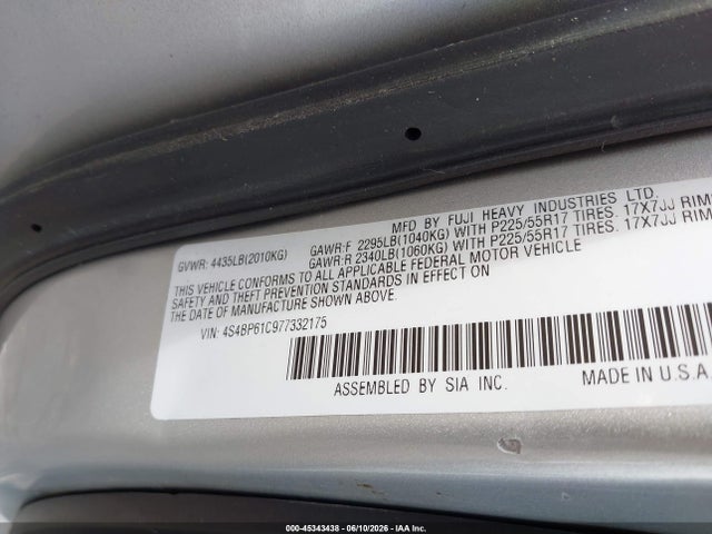 2007 Subaru OUTBACK 2.5I — фото 9
