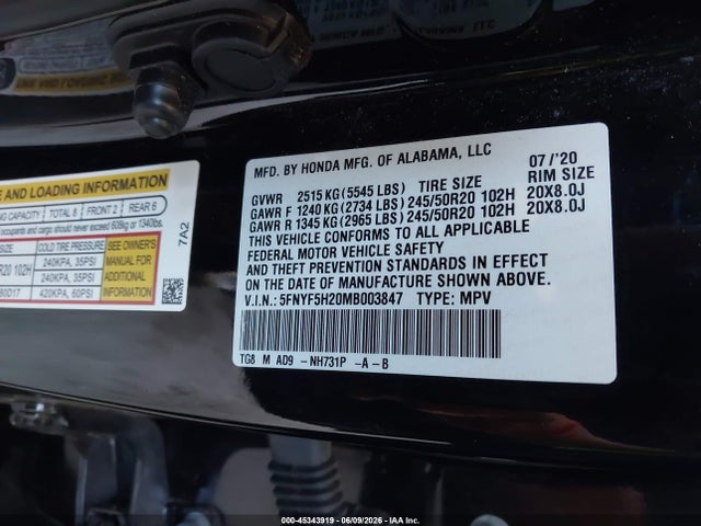 2021 HONDA PILOT 2WD SPECIAL EDITION 9