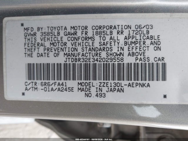 2004 Toyota COROLLA LE photo 9