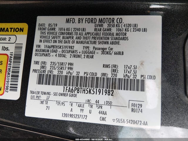 2019 FORD MUSTANG ECOBOOST 9