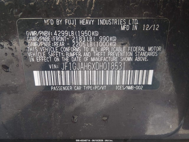 2013 Subaru IMPREZA 2.0I LIMITED — фото 9