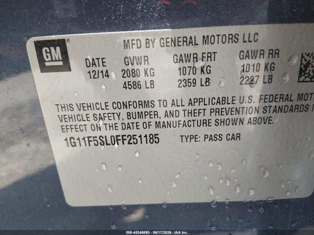 2015 Chevrolet MALIBU 1LZ 照片 9