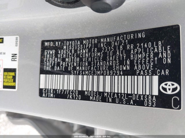 2021 TOYOTA COROLLA SE 9