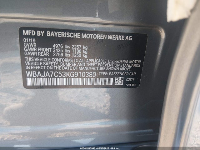 2019 BMW 530I XDRIVE 9