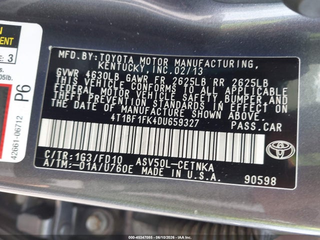 2013 Toyota CAMRY LE 缩略图 9