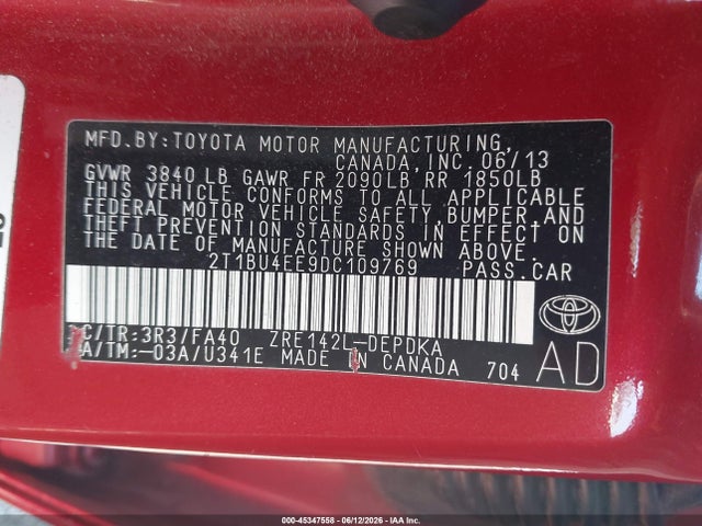 2013 Toyota COROLLA L 照片 9