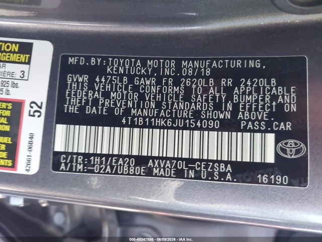 صورة 9 لـ 2018 Toyota CAMRY SE