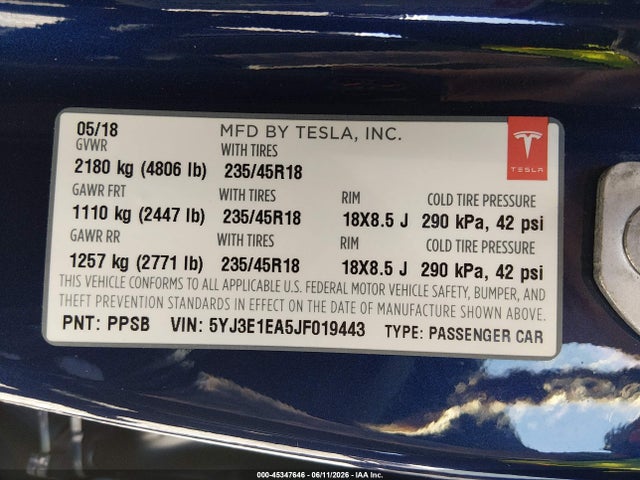 2018 Tesla MODEL 3 LONG RANGE/MID RANGE — фото 9