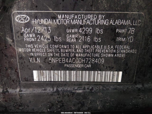 2013 Hyundai SONATA GLS 照片 9