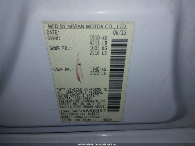 2015 Nissan ALTIMA 2.5/2.5 S/2.5 SL/2.5 SV 照片 9