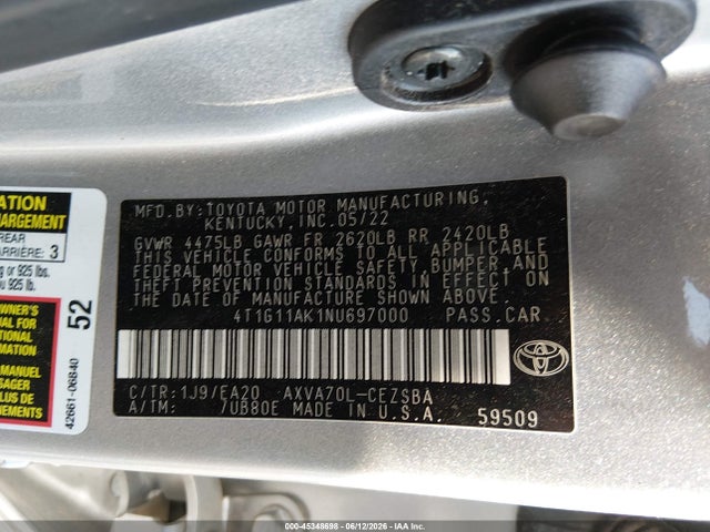 2022 Toyota CAMRY SE photo 9