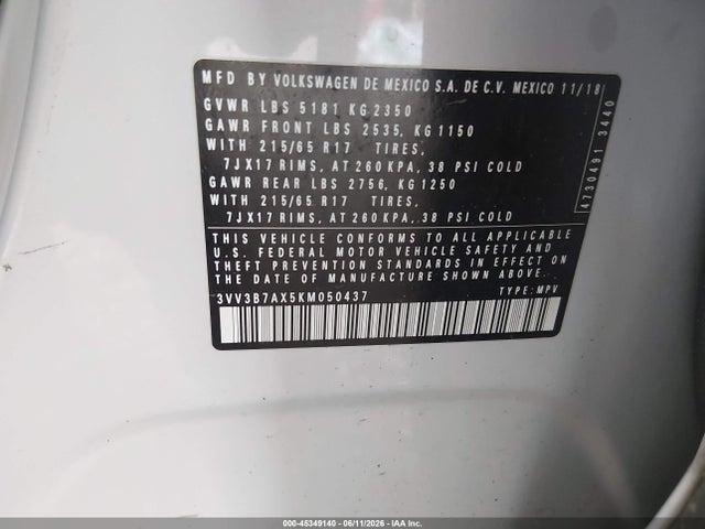2019 VOLKSWAGEN TIGUAN 2.0T SE/2.0T SEL/2.0T SEL R-LINE/2.0T SEL R-LINE BLACK 9