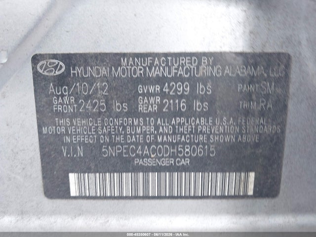 2013 Hyundai SONATA SE 照片 9