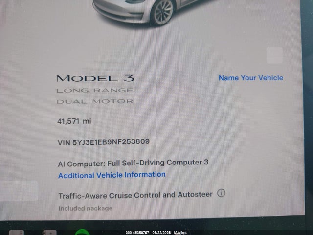 صورة 7 لـ 2022 Tesla MODEL 3 LONG RANGE DUAL MOTOR ALL-WHEEL DRIVE