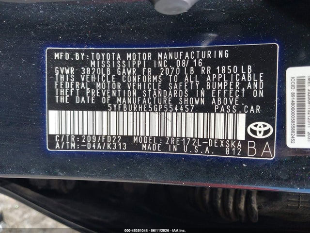 2016 Toyota COROLLA S PLUS 照片 9