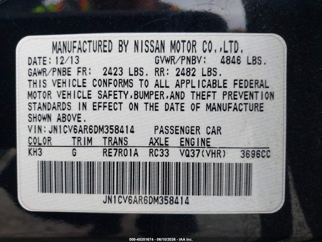 2013 Infiniti G37X 照片 9