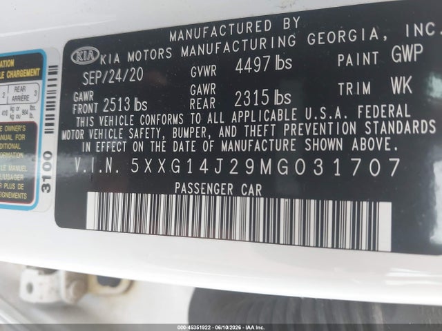 2021 KIA K5 LXS photo 9