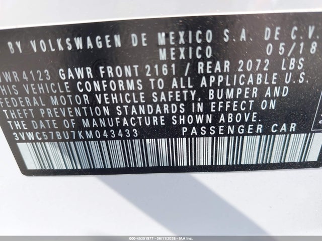 صورة 9 لـ 2019 Volkswagen JETTA 1.4T R-LINE/1.4T S/1.4T SE
