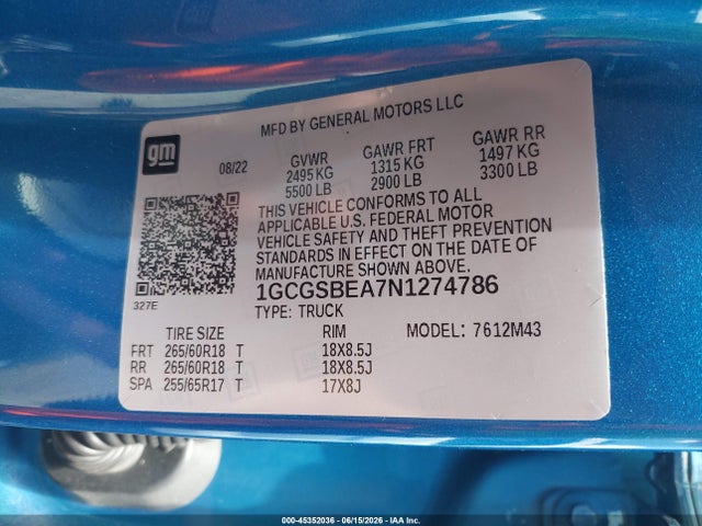 2022 Chevrolet COLORADO 2WD SHORT BOX WT — фото 9