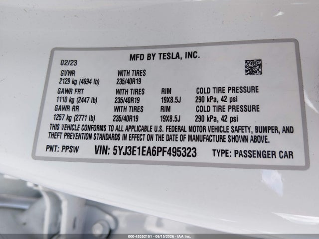 2023 Tesla MODEL 3 REAR-WHEEL DRIVE — фото 9