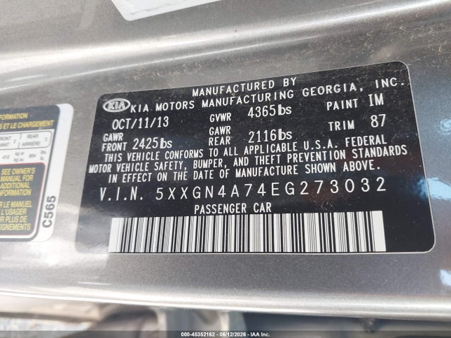 2014 KIA OPTIMA EX 照片 9