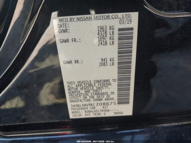 صورة 9 لـ 2019 Nissan ALTIMA 2.5 S