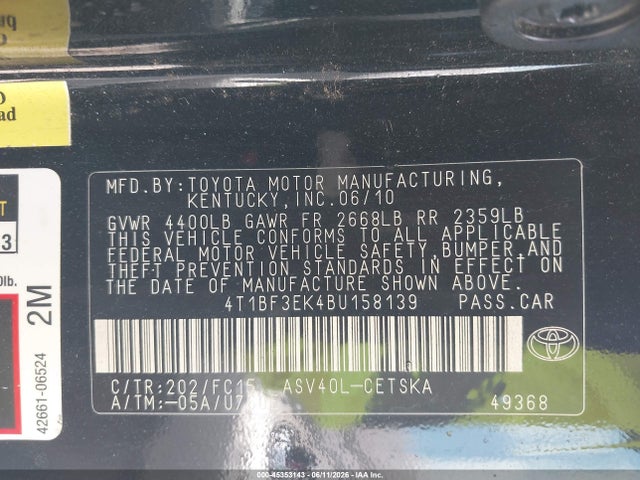 2011 Toyota CAMRY SE photo 9