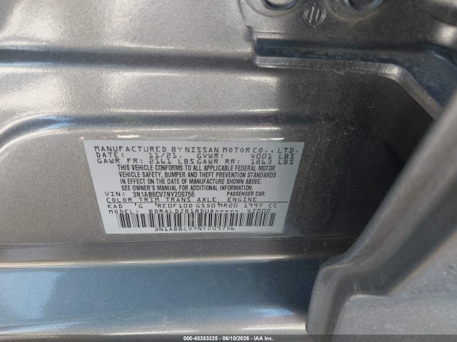 2022 Nissan SENTRA SV XTRONIC CVT — фото 9