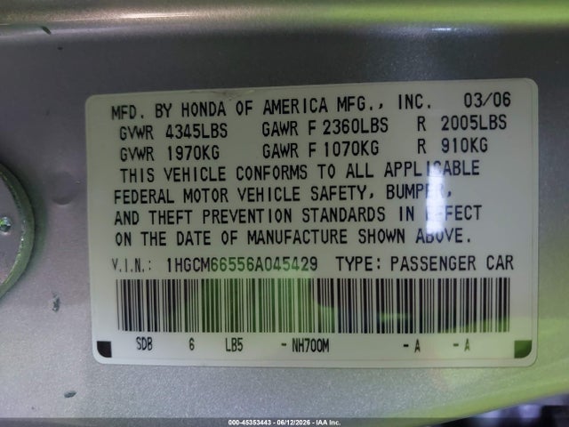صورة 9 لـ 2006 Honda ACCORD 3.0 EX