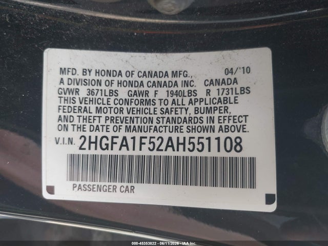2010 Honda CIVIC LX 照片 9