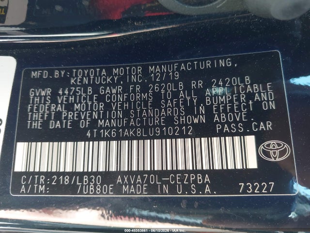 صورة 9 لـ 2020 Toyota CAMRY XSE