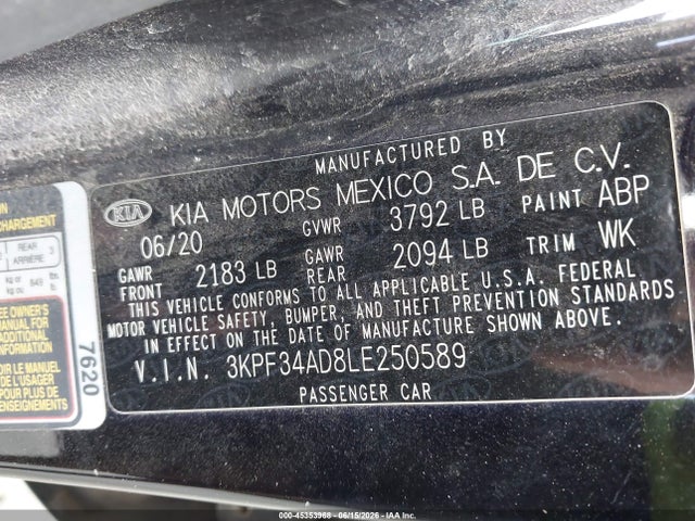 2020 KIA FORTE GT-LINE — миниатюра 9