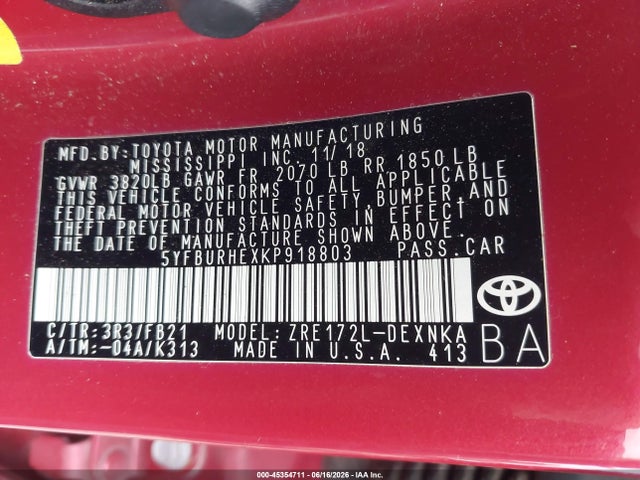 صورة 9 لـ 2019 Toyota COROLLA LE