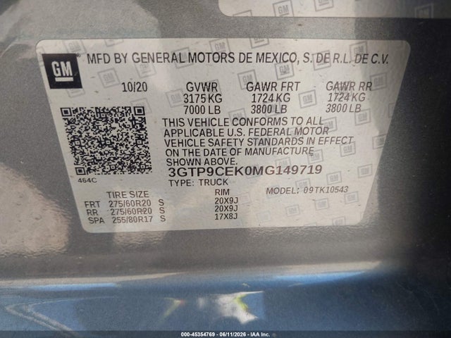صورة 9 لـ 2021 GMC SIERRA 1500 4WD SHORT BOX ELEVATION