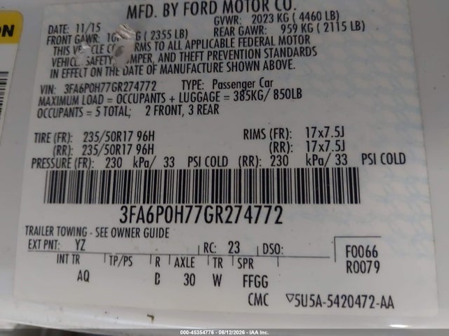 صورة 9 لـ 2016 FORD FUSION SE